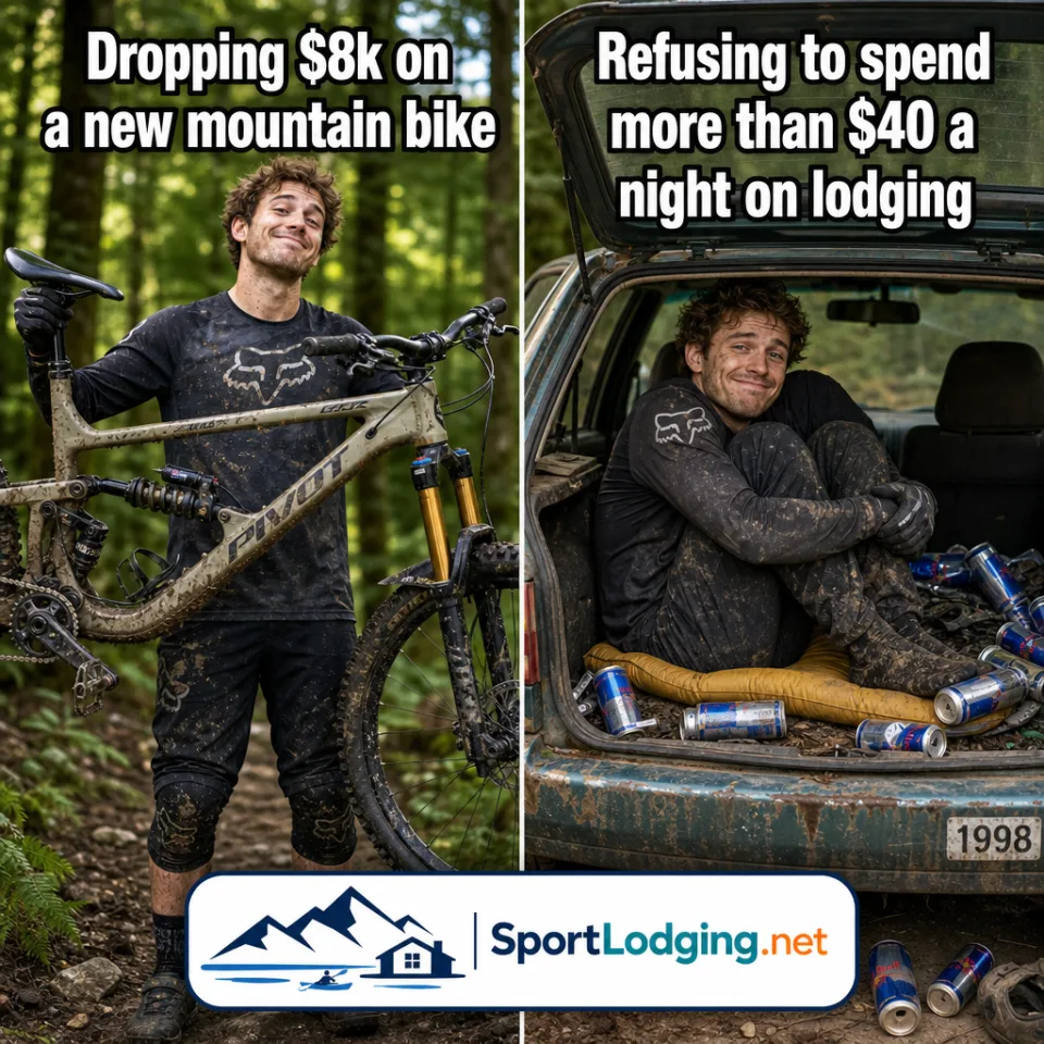 SportLodging: Dropping $8k on a bike / refusing to spend more than $40 on lodging