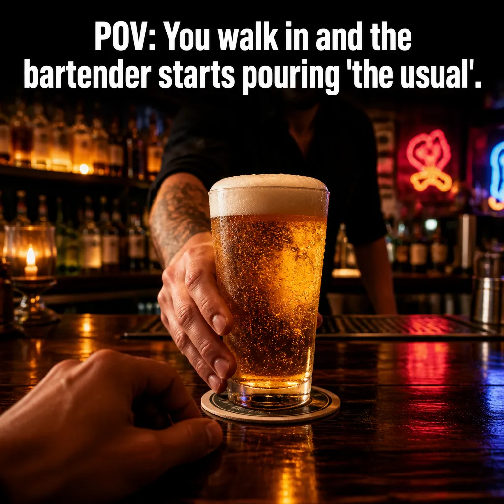 Illustrative The Regular's Greeting creative from the bar example collection