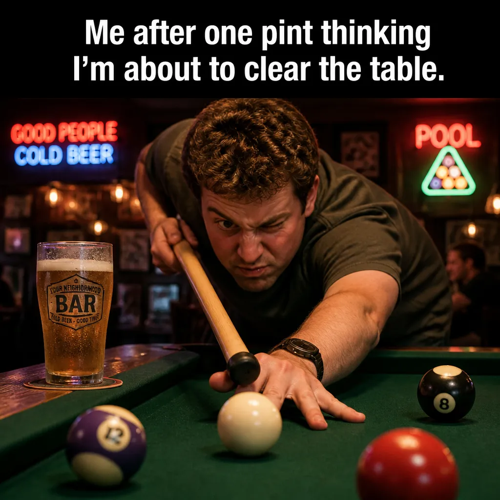 Illustrative The Pool Shark Delusion creative from the bar example collection