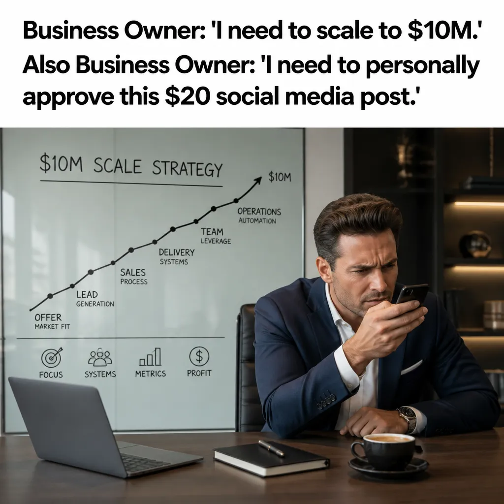 Illustrative The Micro-Manager's Dilemma creative from the business coach example collection