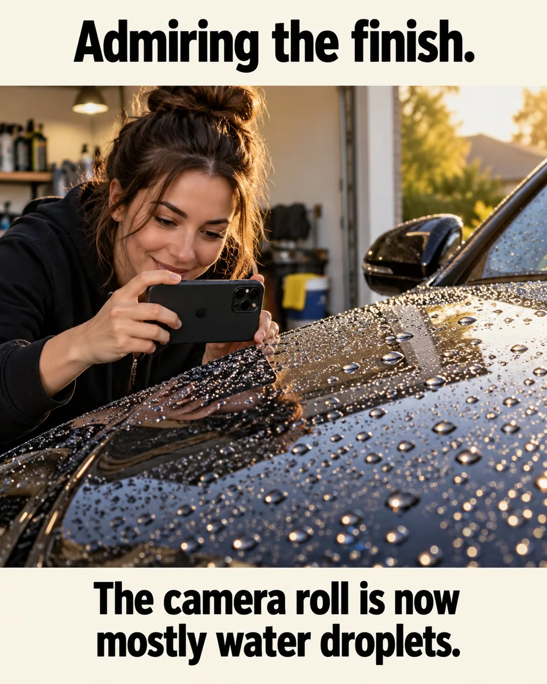 Illustrative the water-drop photo shoot meme
