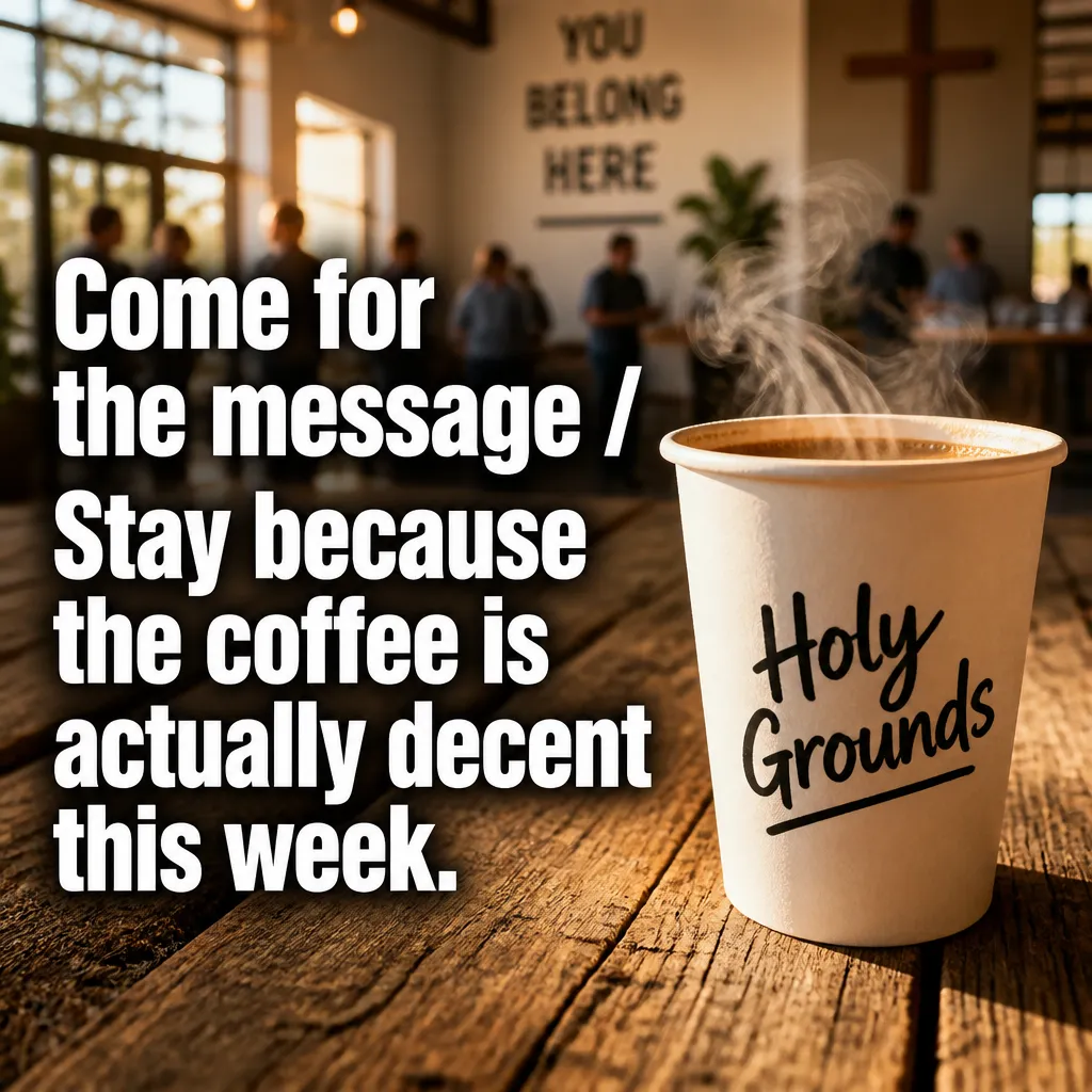 Illustrative Church Coffee Logic creative from the church example collection