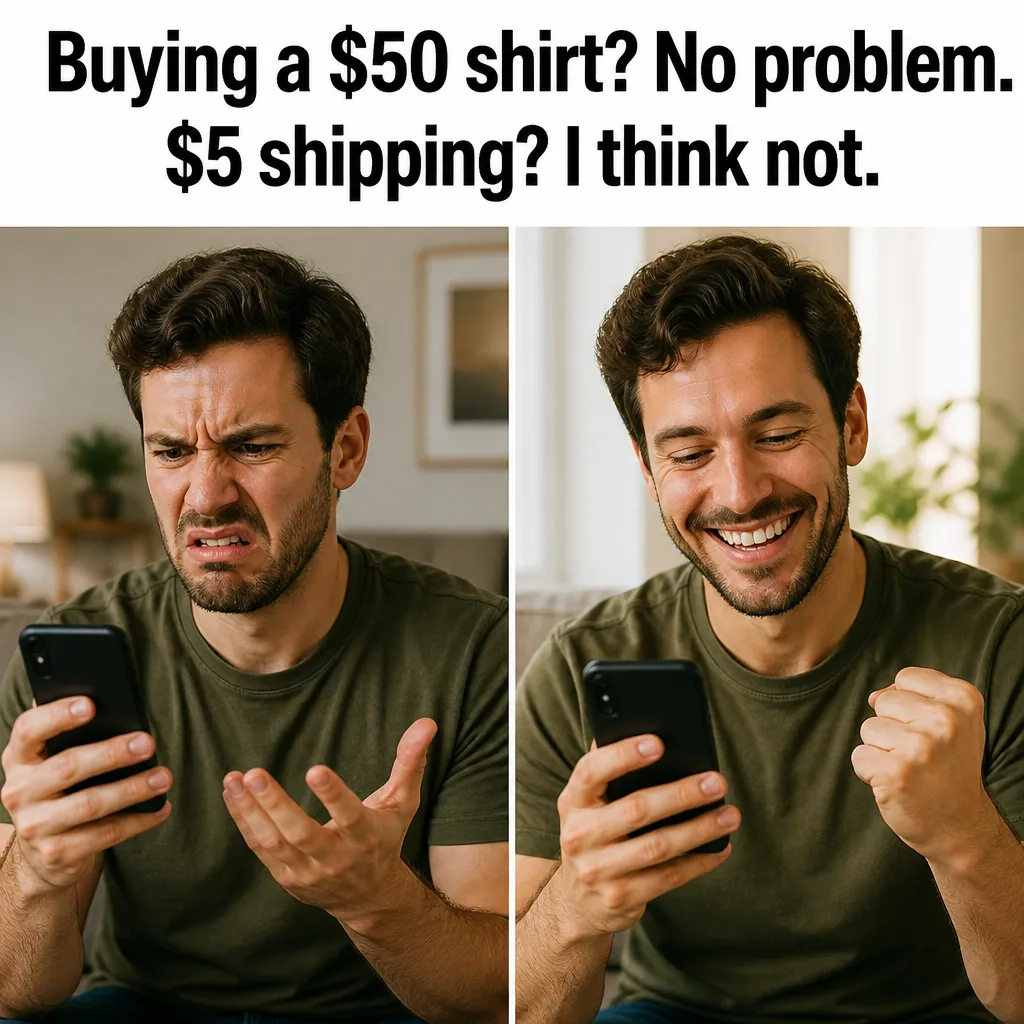 Illustrative The Shipping Paradox creative from the ecommerce example collection