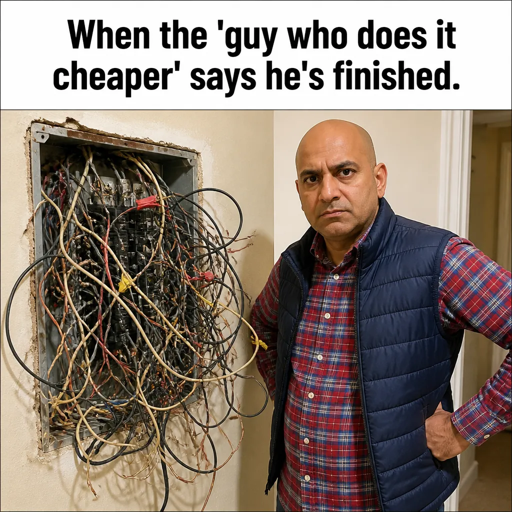 Illustrative The Cheap Guy's Quote creative from the electrician example collection