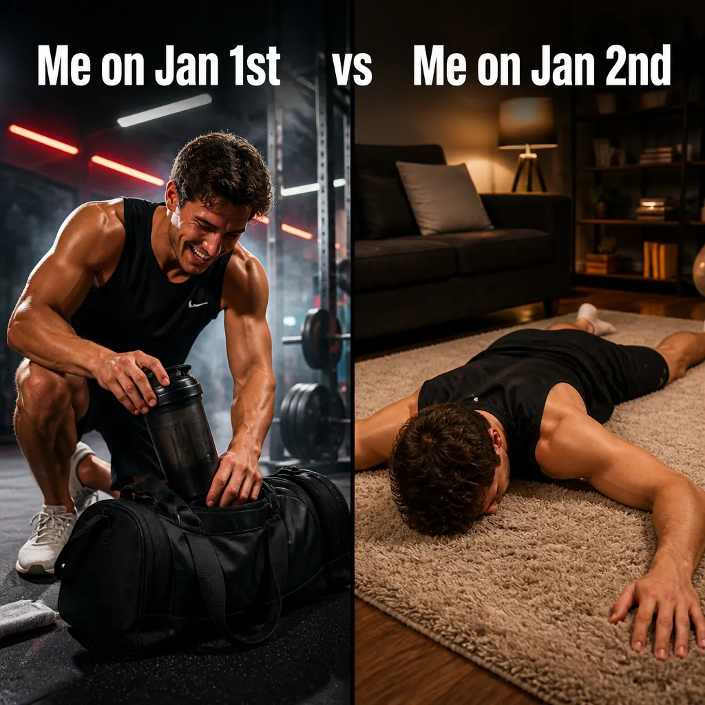 Illustrative The New Year Paradox creative from the gym example collection