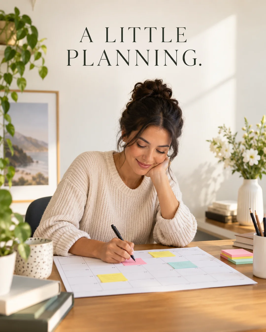 Illustrative business creative: appointment planning notebook
