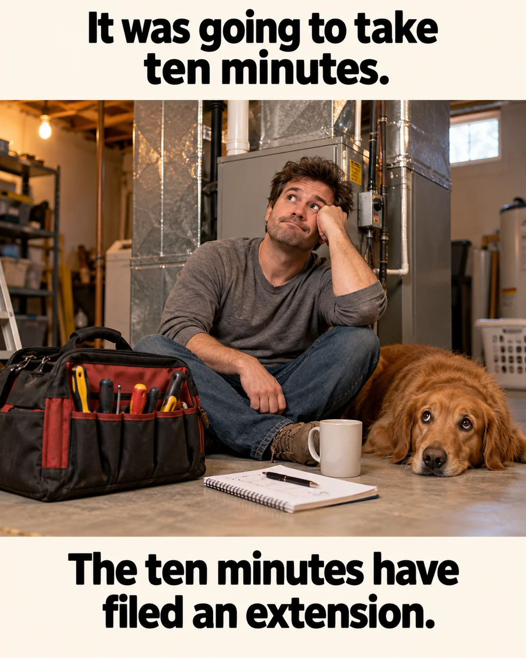 Illustrative the overconfident weekend project meme