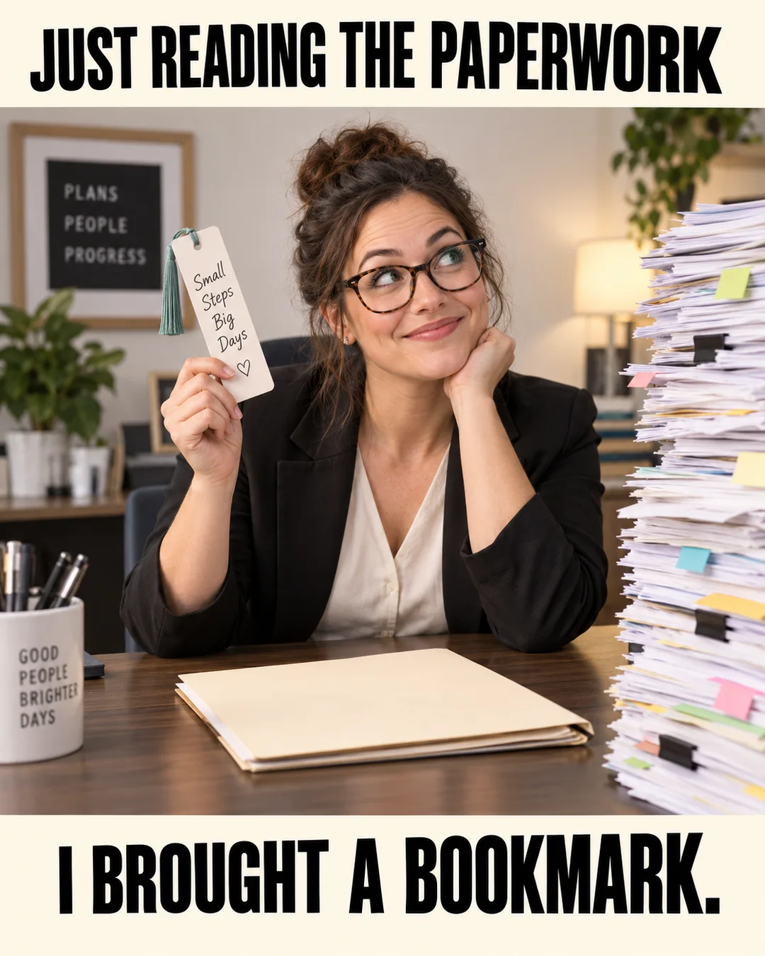 Illustrative the bookmark arrives meme