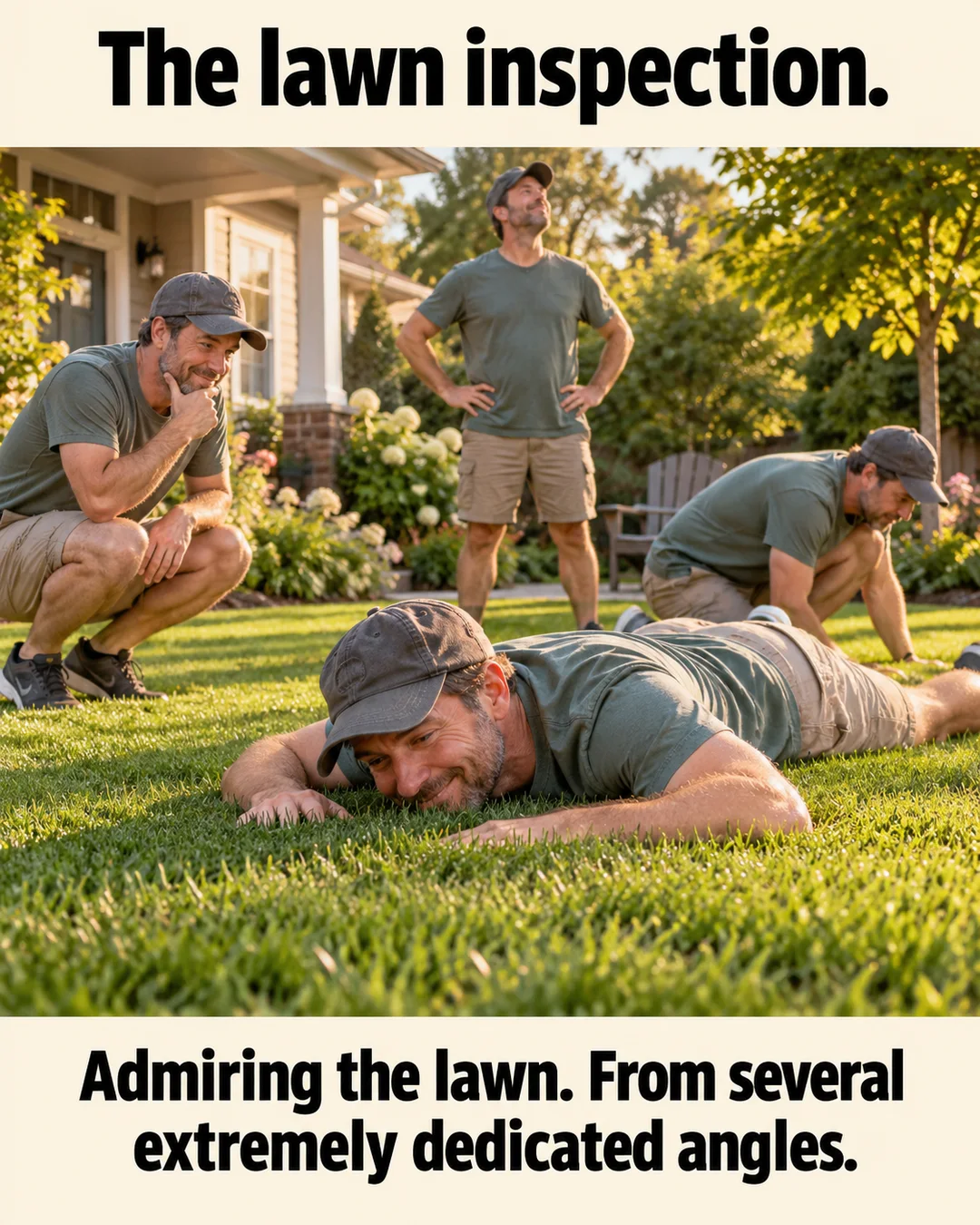 Illustrative the lawn inspection meme