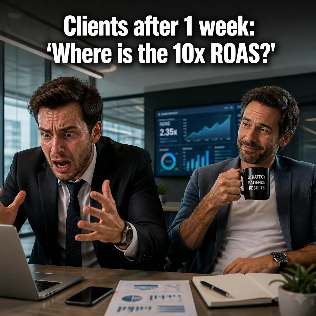 Illustrative The ROI Gap creative from the marketing agency example collection
