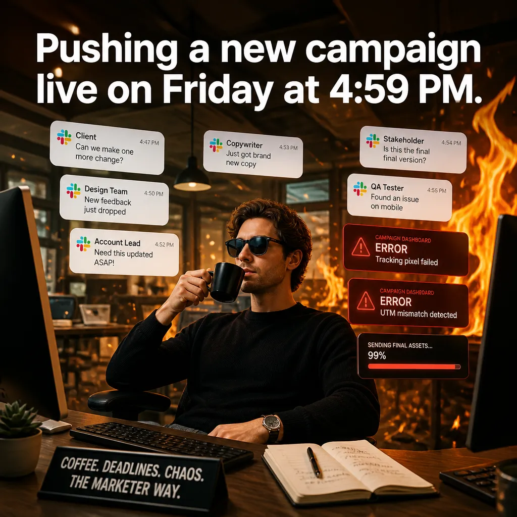 Illustrative The Friday Launch creative from the marketing agency example collection