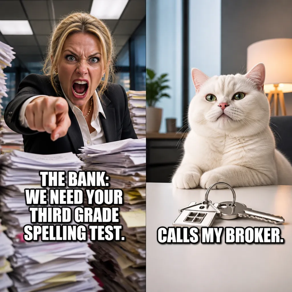 Illustrative The Paperwork Mountain creative from the mortgage broker example collection