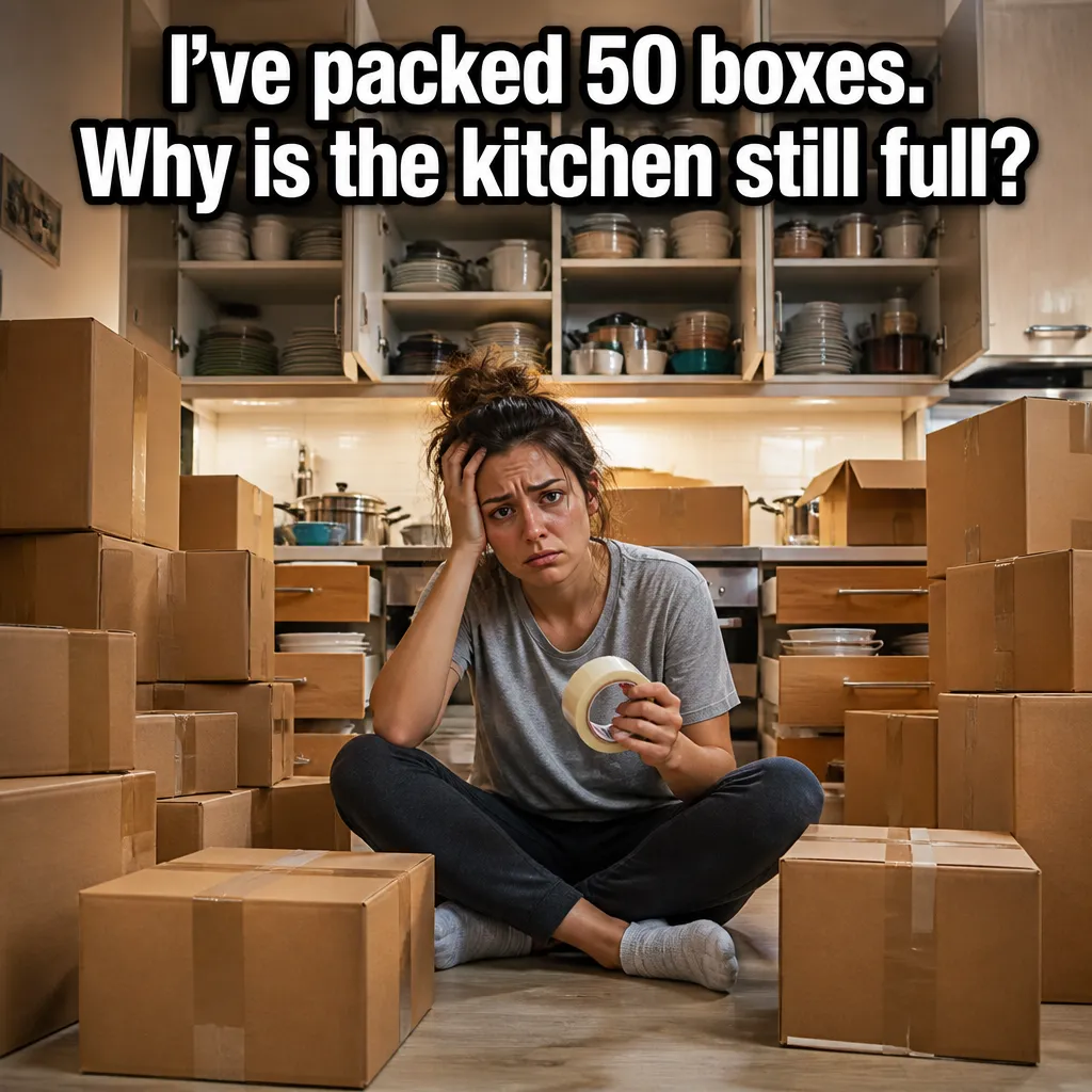 Illustrative The Infinite Box Paradox creative from the moving company example collection