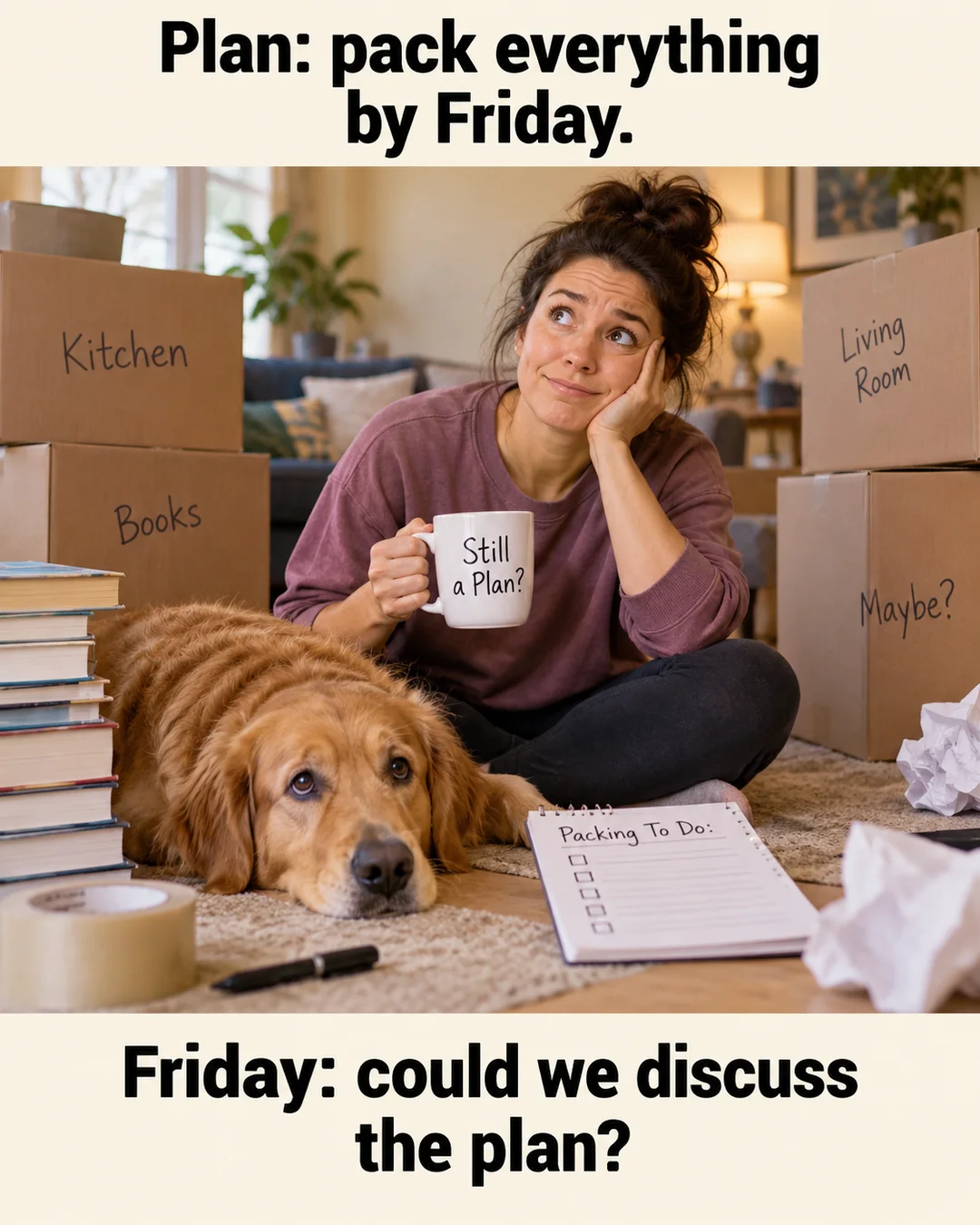 Illustrative the ambitious packing plan meme