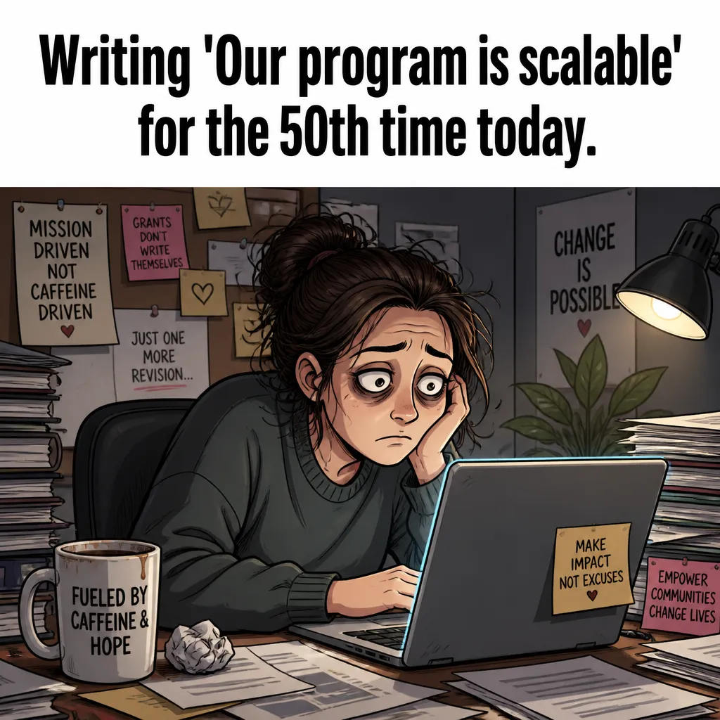 Illustrative The Grant Writing Struggle creative from the nonprofit example collection