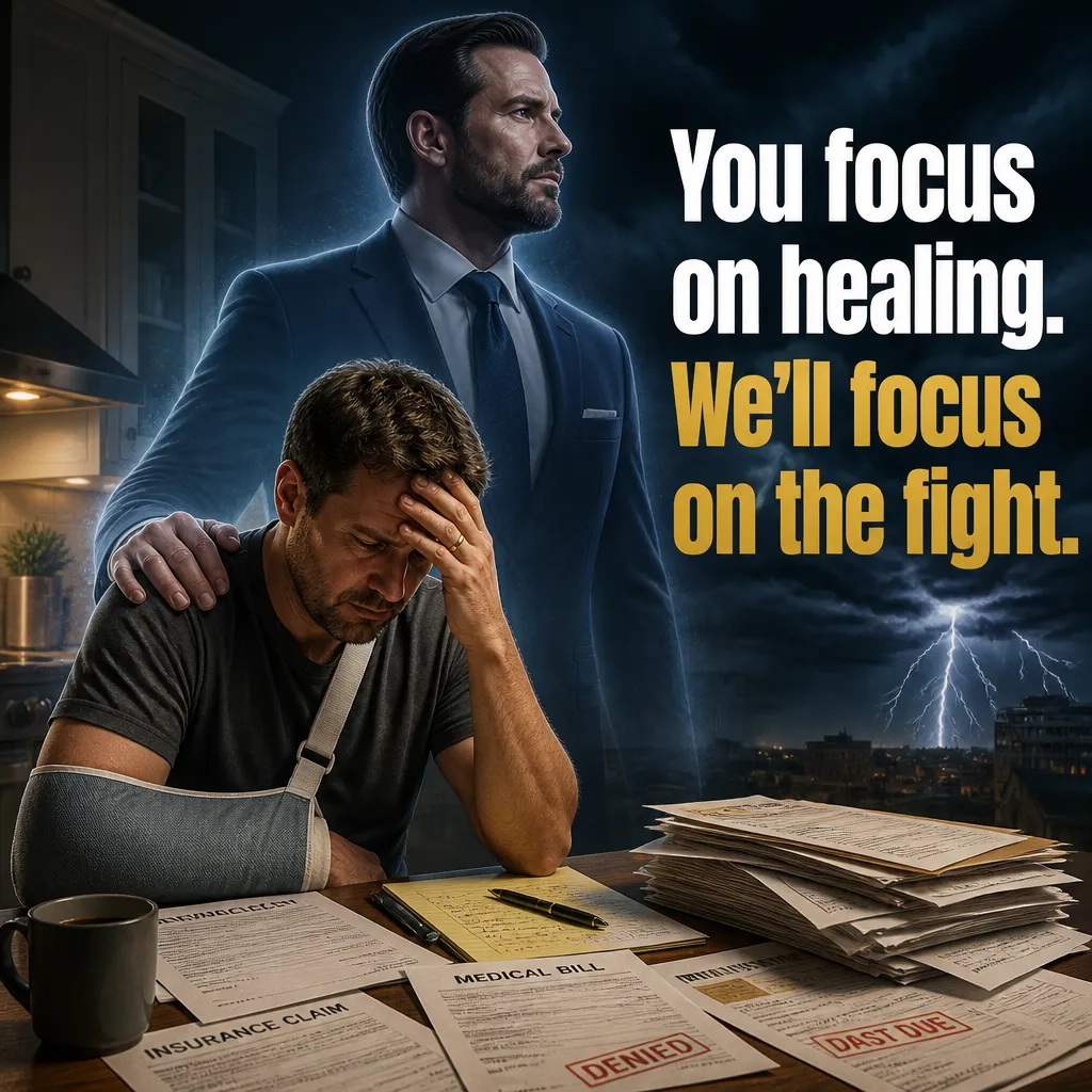 Illustrative The Invisible Guardian creative from the personal injury lawyer example collection