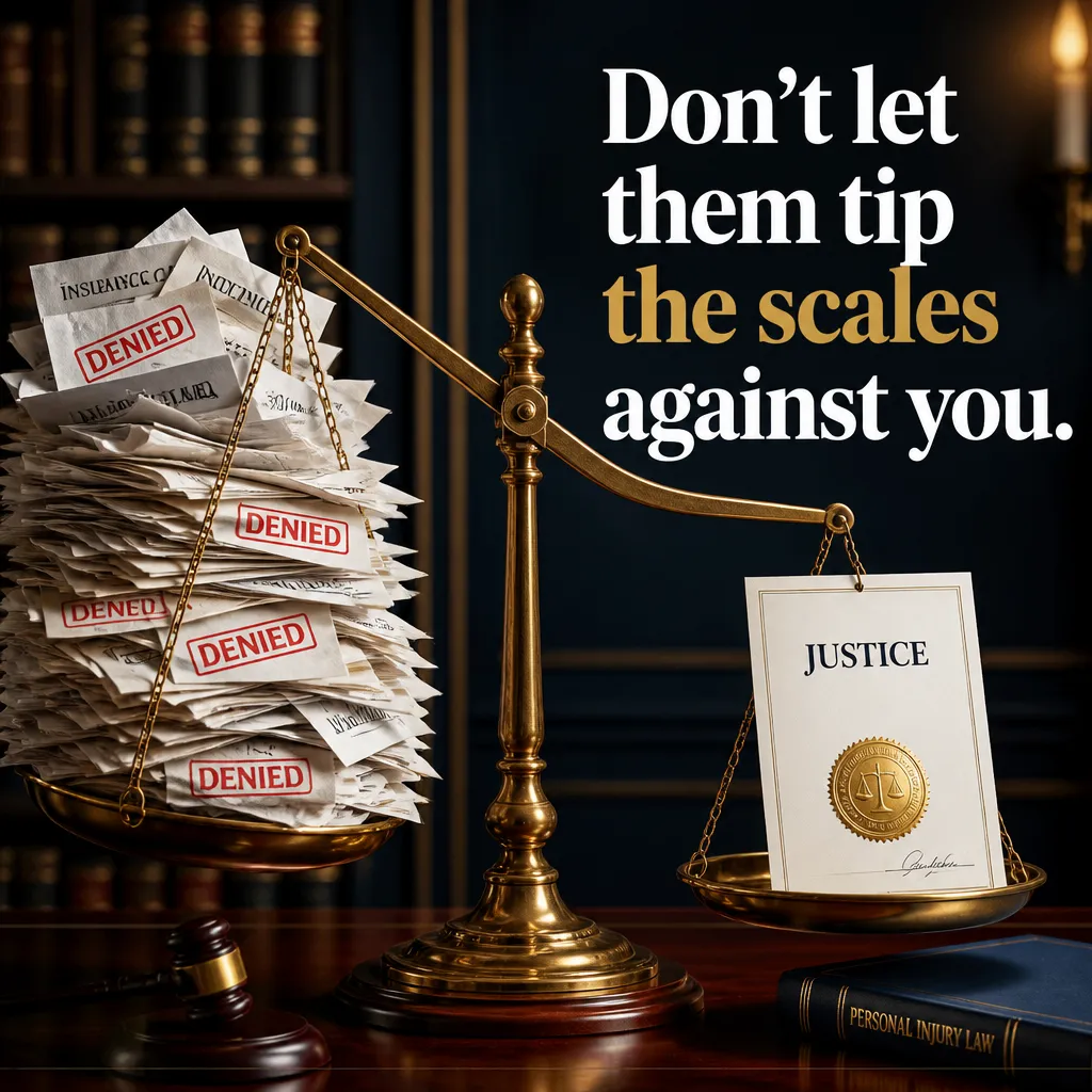 Illustrative The Tipping Scales creative from the personal injury lawyer example collection
