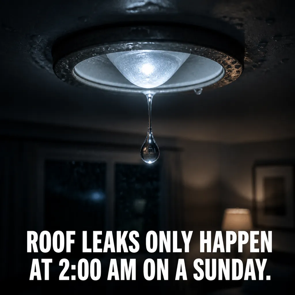 Illustrative The Leak Detection Logic creative from the roofing example collection