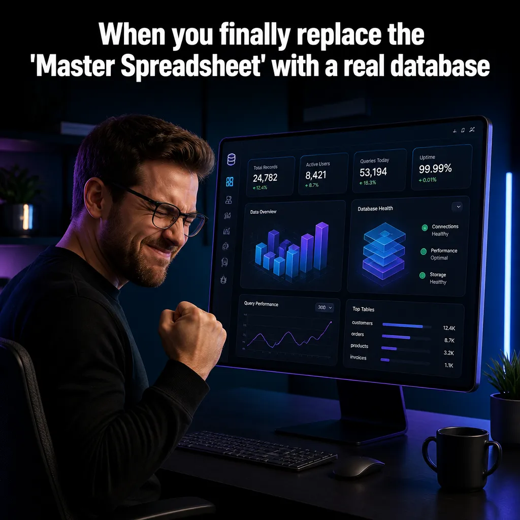 Illustrative The Spreadsheet Nightmare creative from the saas example collection