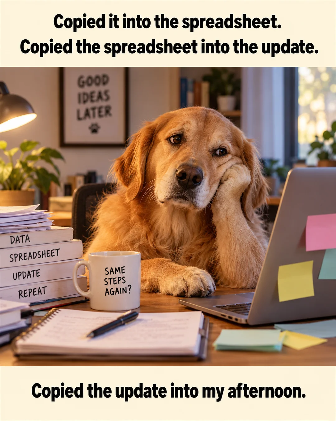 Illustrative the manual-process loop meme