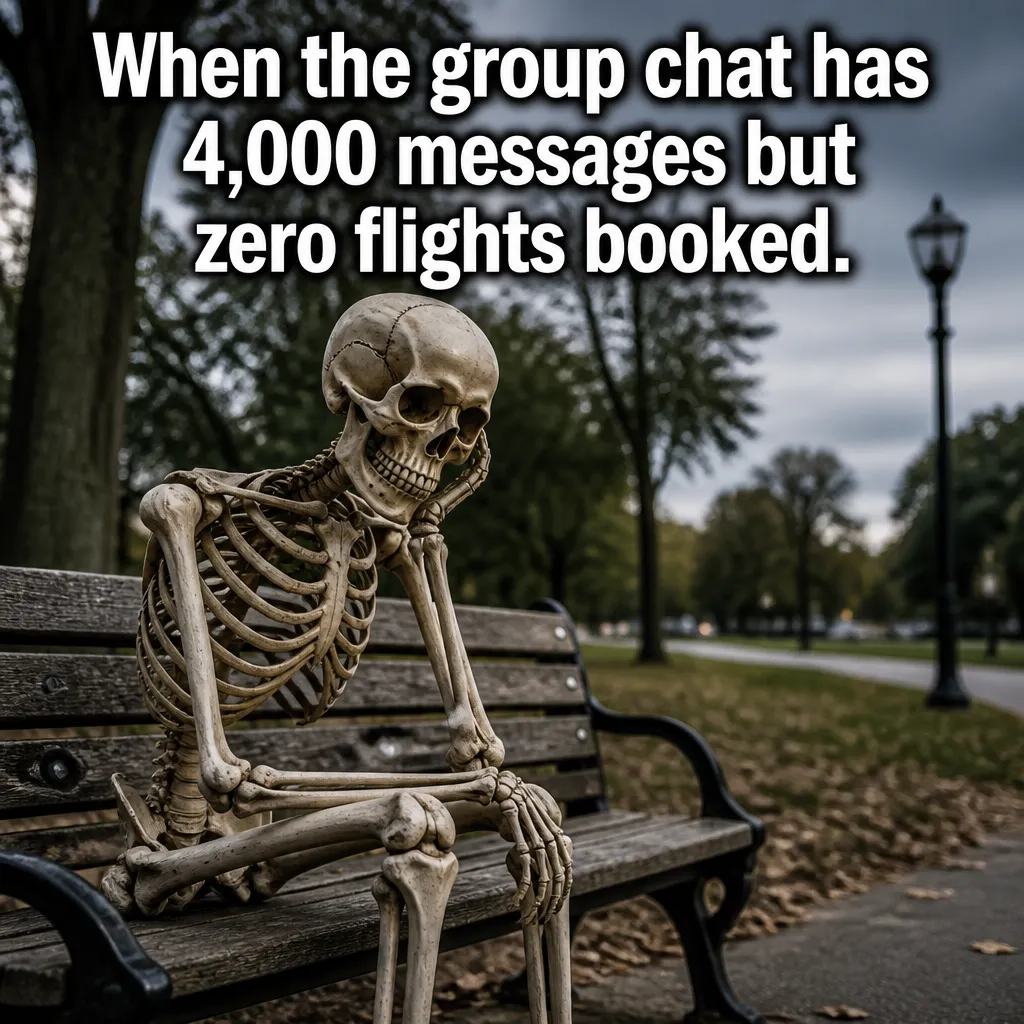Illustrative The Group Chat Struggle creative from the travel agent example collection