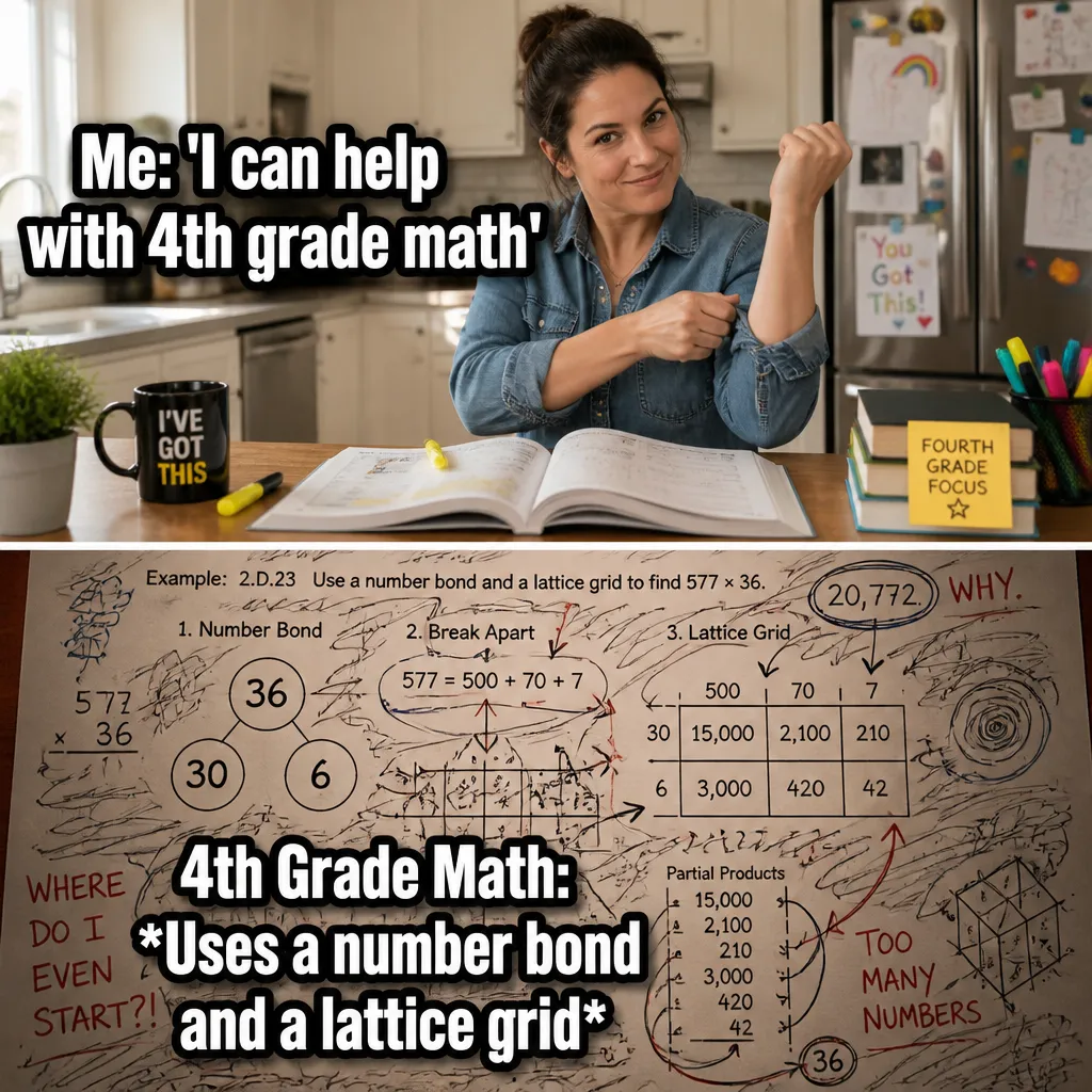 Illustrative The Parent Math Paradox creative from the tutoring example collection