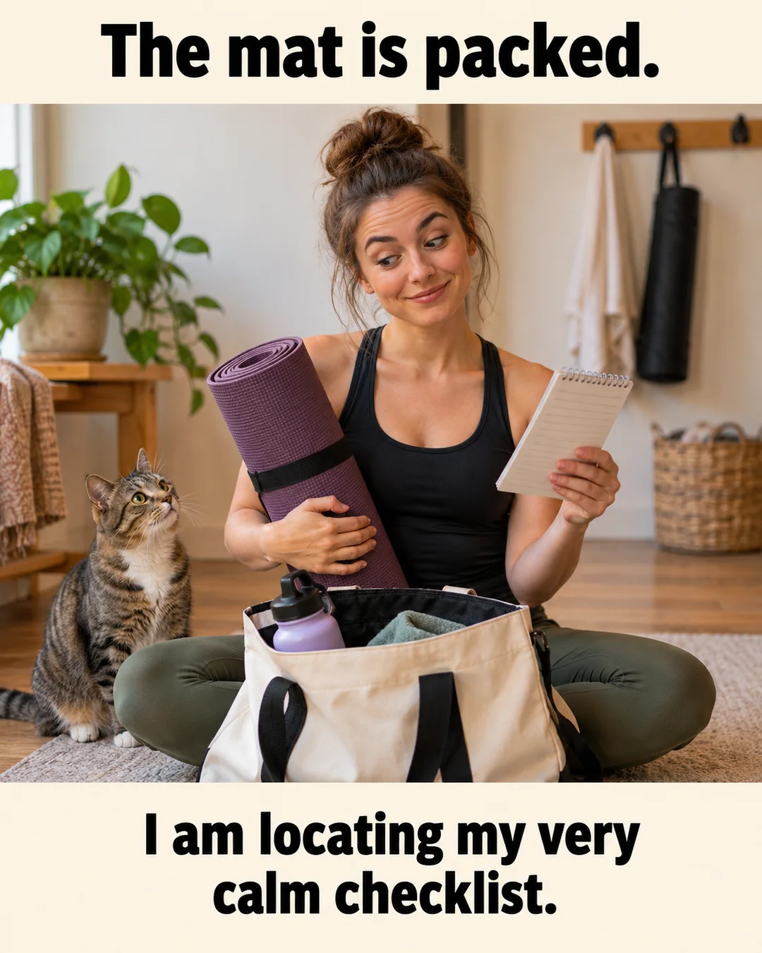 Illustrative the mat-bag routine meme